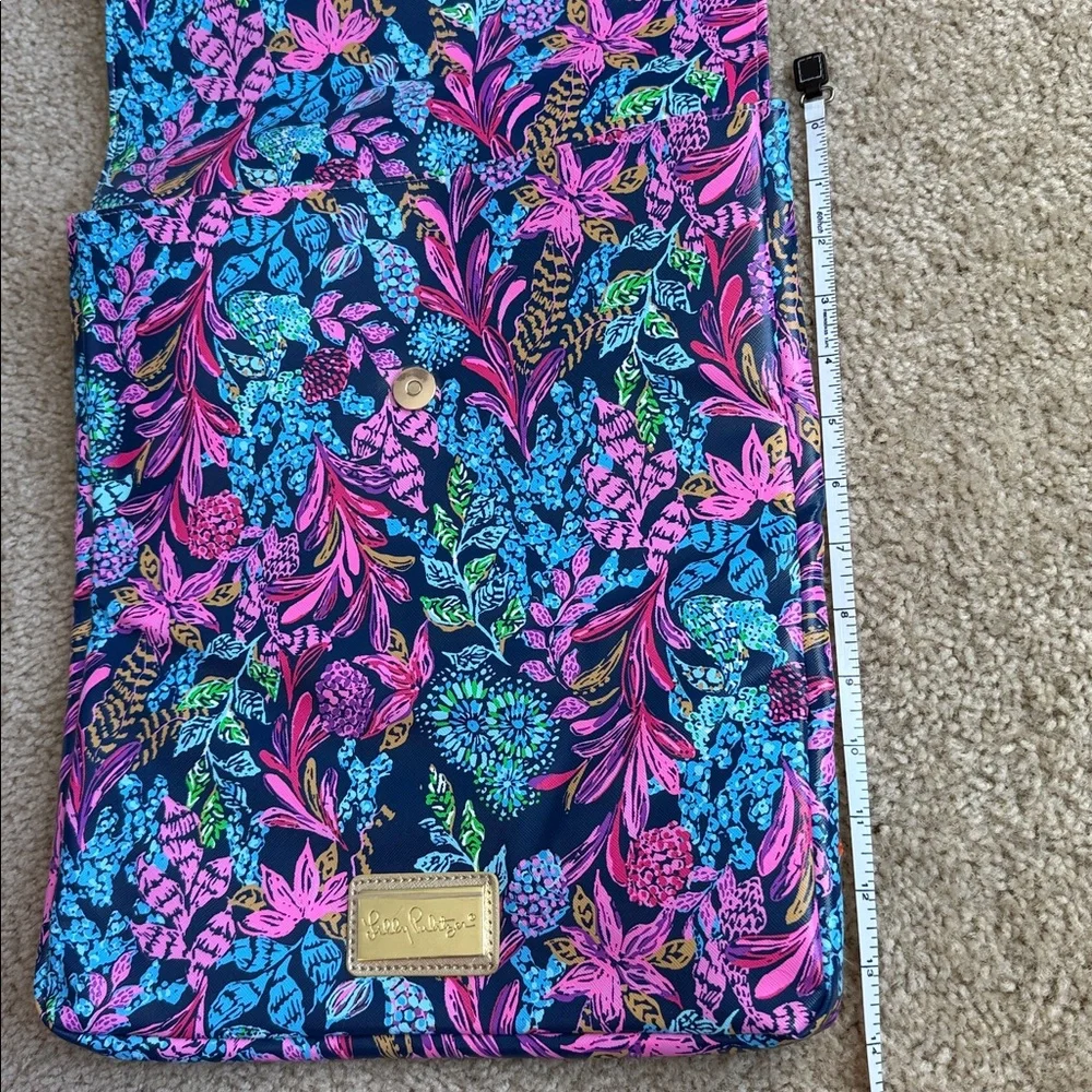 Lilly Pulitzer laptop iPad 14” computer case pink blue gold calypso coast